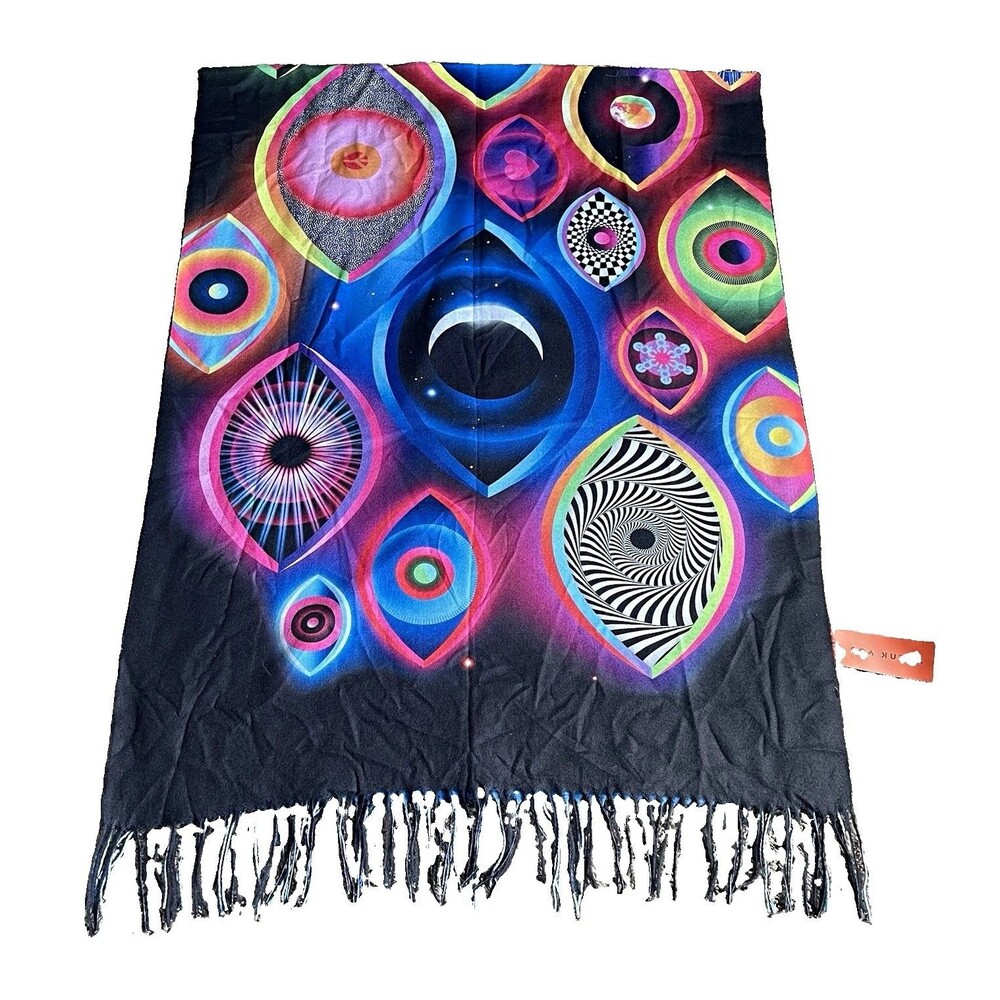 EDC Las Vegas 2023 Official Pashmina Scarf Insomniac Tag Psychedelic Eyes